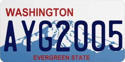 WA license plate AYG2005