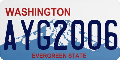 WA license plate AYG2006