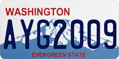 WA license plate AYG2009