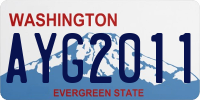 WA license plate AYG2011