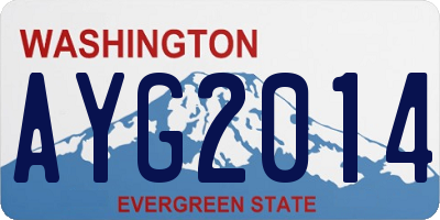 WA license plate AYG2014