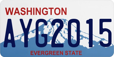 WA license plate AYG2015