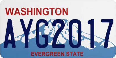 WA license plate AYG2017
