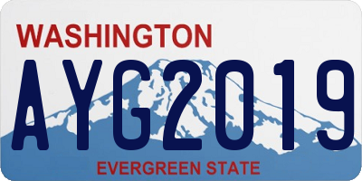 WA license plate AYG2019