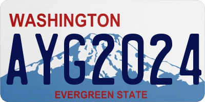 WA license plate AYG2024