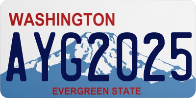 WA license plate AYG2025