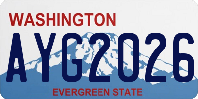 WA license plate AYG2026