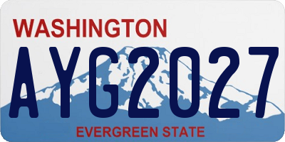 WA license plate AYG2027