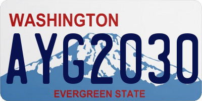 WA license plate AYG2030