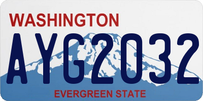 WA license plate AYG2032