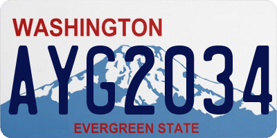 WA license plate AYG2034