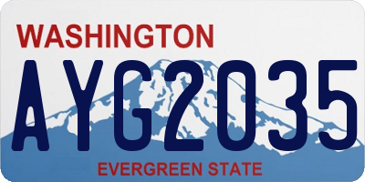 WA license plate AYG2035