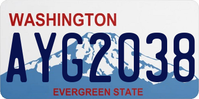 WA license plate AYG2038