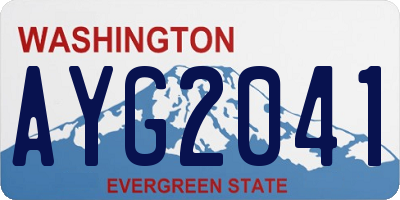 WA license plate AYG2041