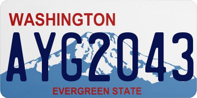 WA license plate AYG2043