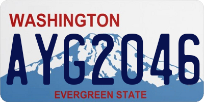 WA license plate AYG2046
