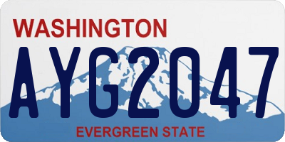 WA license plate AYG2047