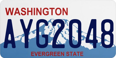 WA license plate AYG2048