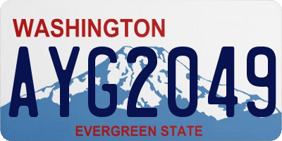 WA license plate AYG2049