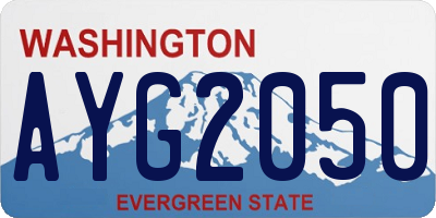 WA license plate AYG2050