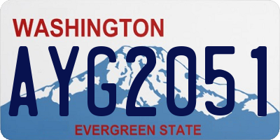 WA license plate AYG2051