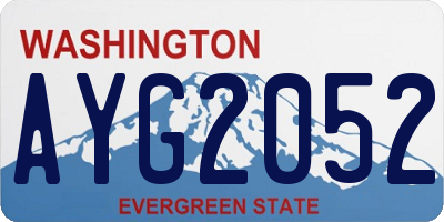 WA license plate AYG2052