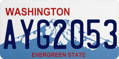 WA license plate AYG2053