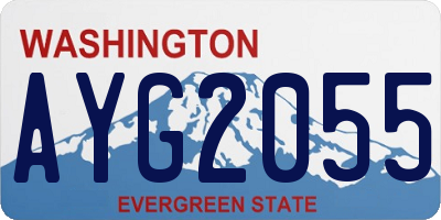 WA license plate AYG2055