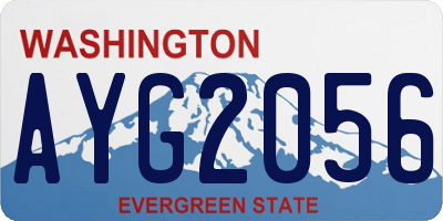 WA license plate AYG2056