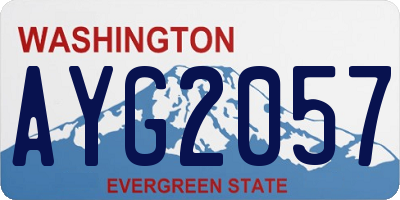 WA license plate AYG2057