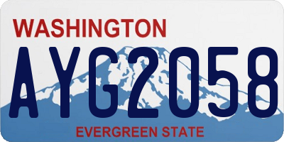 WA license plate AYG2058