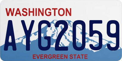 WA license plate AYG2059