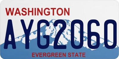 WA license plate AYG2060