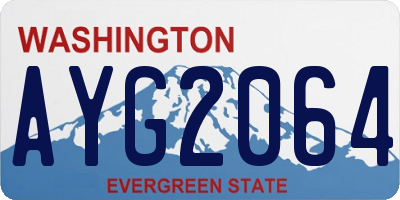 WA license plate AYG2064