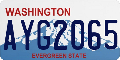 WA license plate AYG2065