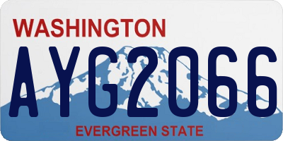 WA license plate AYG2066