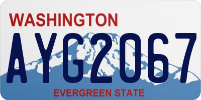 WA license plate AYG2067