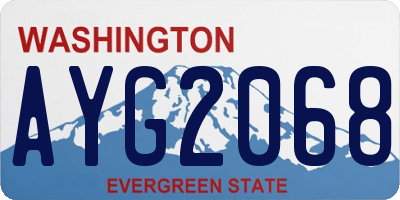 WA license plate AYG2068
