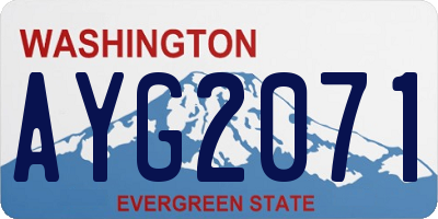 WA license plate AYG2071