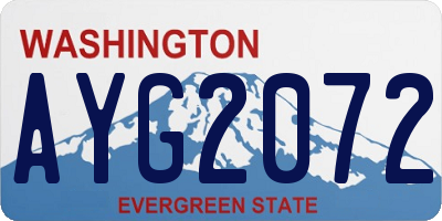 WA license plate AYG2072