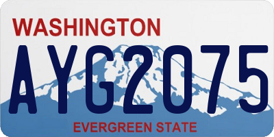 WA license plate AYG2075