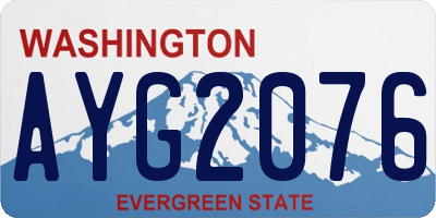 WA license plate AYG2076