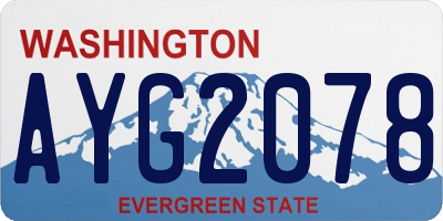 WA license plate AYG2078