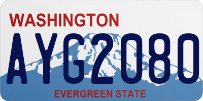 WA license plate AYG2080