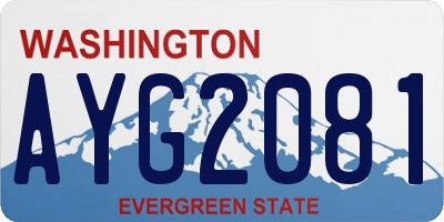 WA license plate AYG2081