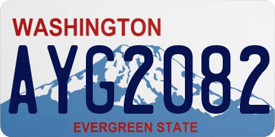 WA license plate AYG2082