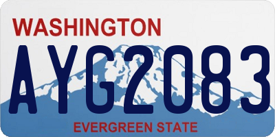 WA license plate AYG2083