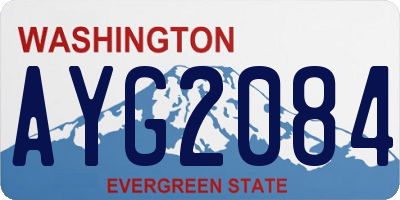 WA license plate AYG2084