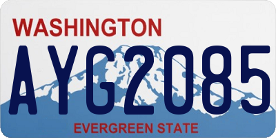 WA license plate AYG2085
