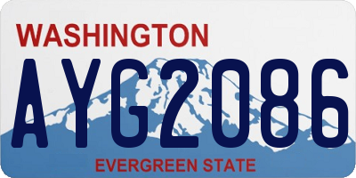 WA license plate AYG2086